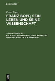 Cover von Briefwechsel zwischen Franz Bopp und Wilhelm von Humboldt