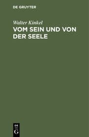 Cover von Vom Sein und von der Seele