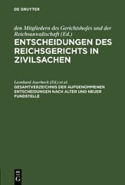 Cover von Gesamtverzeichnis der aufgenommenen Entscheidungen nach alter und neuer Fundstelle
