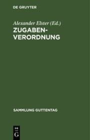 Cover von Zugaben-Verordnung