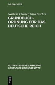 Cover von Grundbuchordnung für das Deutsche Reich
