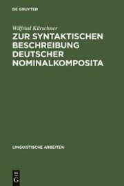 Cover von Zur syntaktischen Beschreibung deutscher Nominalkomposita