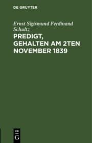 Cover von Predigt, gehalten am 2ten November 1839