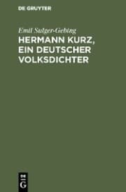 Cover von Hermann Kurz, ein deutscher Volksdichter