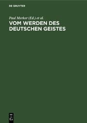 Cover von Vom Werden des deutschen Geistes