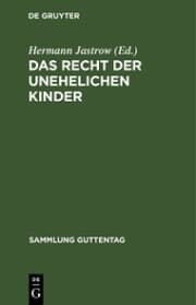 Cover von Das Recht der unehelichen Kinder