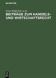 Cover von Beiträge zum Handels- und Wirtschaftsrecht