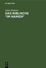 Cover von Das Biblische 'im Namen'