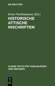 Cover von Historische attische Inschriften