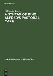 Cover von A Syntax of King Alfred's Pastoral care