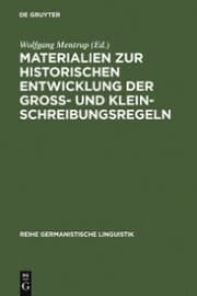 Cover von Materialien zur historischen Entwicklung der Groß- und Kleinschreibungsregeln