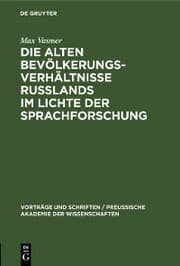 Cover von Die alten Bevölkerungsverhältnisse Russlands im Lichte der Sprachforschung