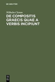 Cover von De compositis Graecis quae a verbis incipiunt