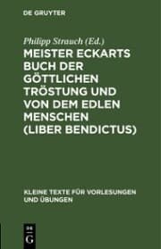 Cover von Meister Eckarts Buch der göttlichen Tröstung und von dem edlen Menschen (Liber Bendictus)