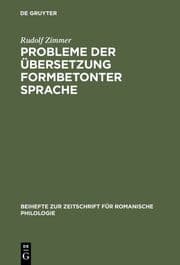Cover von Probleme der Übersetzung formbetonter Sprache