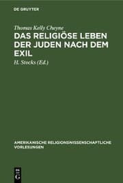 Cover von Das religiöse Leben der Juden nach dem Exil