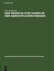Cover von Der menschliche Samen in der gerichtlichen Medizin