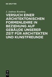 Cover von Versuch einer architektonischen Formenlehre in Beziehung auf Gebäude unserer Zeit für Architekten und Kunstfreunde