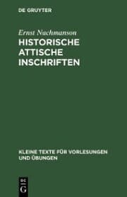 Cover von Historische attische Inschriften