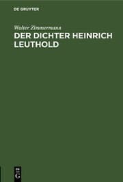 Cover von Der Dichter Heinrich Leuthold
