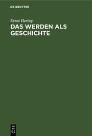 Cover von Das Werden als Geschichte
