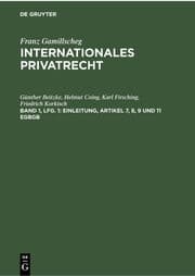 Cover von Einleitung, Artikel 7,8,9 und 11 EGBGB