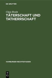 Cover von Täterschaft und Tatherrschaft