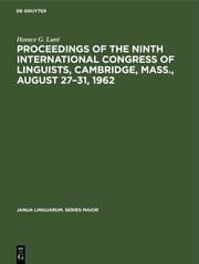 Cover von Proceedings of the Ninth International Congress of Linguists, Cambridge, Mass., August 27-31,1962