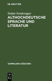 Cover von Althochdeutsche Sprache und Literatur
