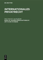 Cover von Haager Kindschaftsrecht. Art 18 und 19 EGBGB