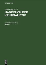 Cover von Handbuch der Kriminalistik. Band 1