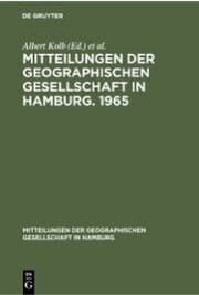 Cover von Mitteilungen der Geographischen Gesellschaft in Hamburg. 1965