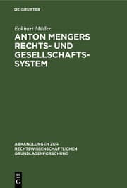 Cover von Anton Mengers Rechts- und Gesellschaftssystem