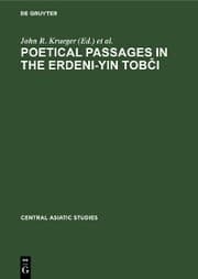Cover von Poetical Passages in the Erdeni-Yin Tob¿i
