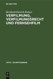 Cover von Verfilmung, Verfilmungsrecht und Fernsehfilm