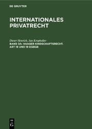 Cover von Haager Kindschaftsrecht. Art 18 und 19 EGBGB