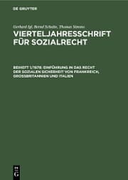 Cover von Einführung in das Recht der sozialen Sicherheit von Frankreich, Großbritannien und Italien