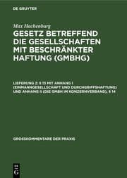 Cover von § 13 mit Anhang I (Einmanngesellschaft und Durchgriffshaftung) und Anhang II (Die GmbH im Konzernverband),§ 14
