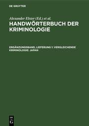 Cover von Vergleichende Kriminologie: Japan