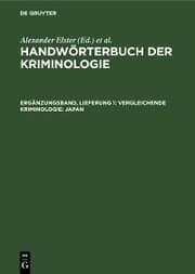 Cover von Vergleichende Kriminologie: Japan