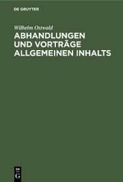 Cover von Abhandlungen und Vorträge allgemeinen Inhalts