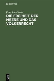Cover von Die Freiheit der Meere und das Völkerrecht