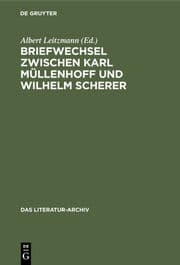 Cover von Briefwechsel zwischen Karl Müllenhoff und Wilhelm Scherer