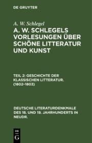 Cover von Geschichte der Klassischen Litteratur. (1802-1803)