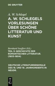 Cover von Geschichte der Romantischen Litteratur. (1803-1804)