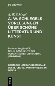 Cover von Geschichte der Romantischen Litteratur. (1803-1804)