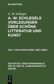Cover von Die Kunstlehre. (1801-1802)