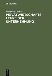Cover von Privatwirtschaftslehre der Unternehmung