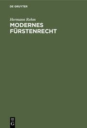 Cover von Modernes Fürstenrecht