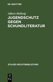 Cover von Jugendschutz gegen Schundliteratur